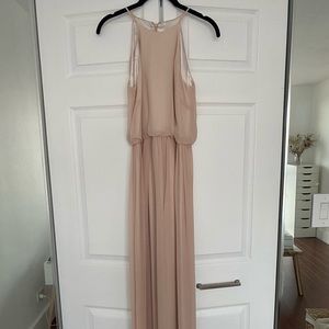 A perfect bridesmaid pale pink maxi dress